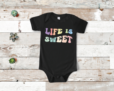 Life Is Sweet Baby Onesie, Vintage Style Bodysuit