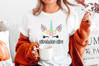 Birthday Girl Shirt, Unicorn Cute Birthday Shirt