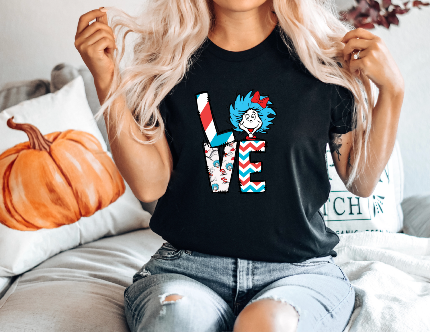 Dr Seuss Love Shirt, Unisex Adult Crewneck Shirt