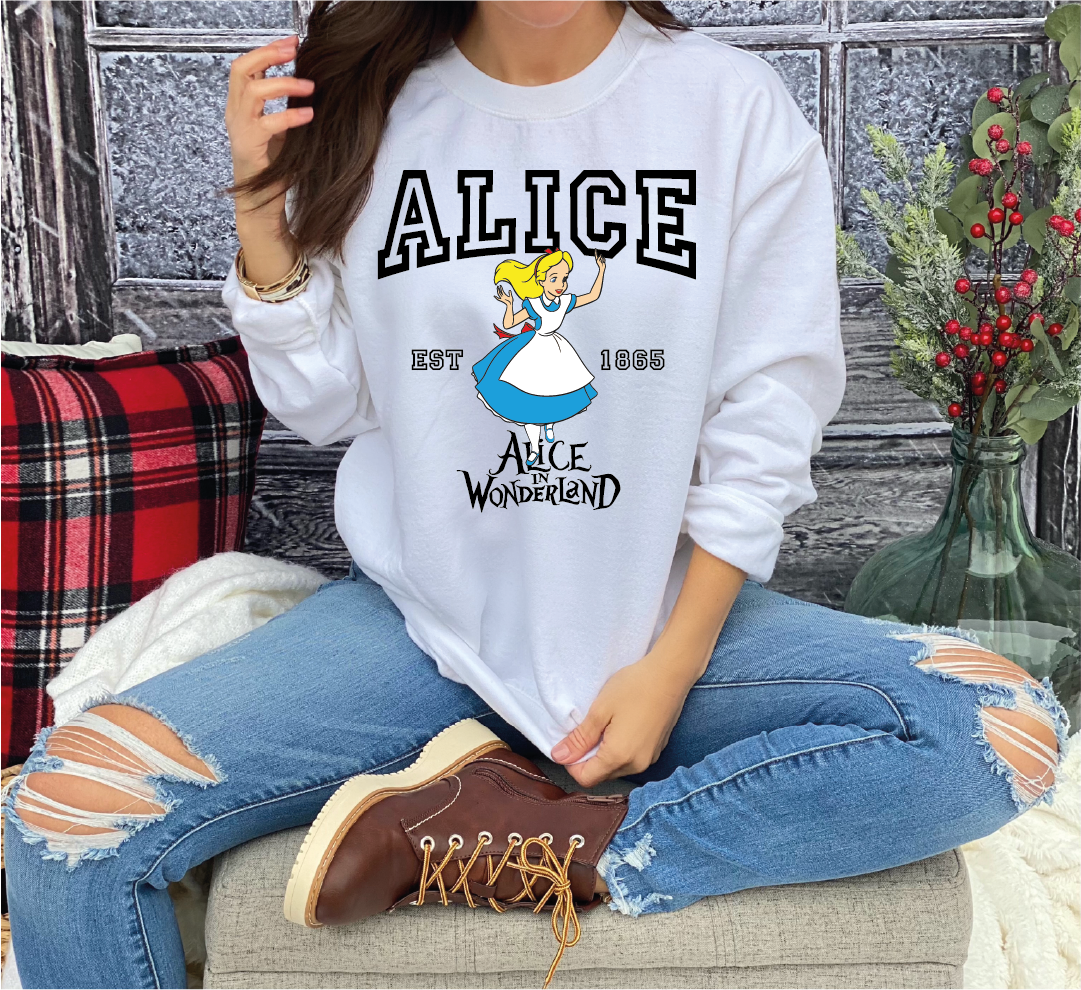 Alice in Wonderland Characters Sweatshirt, Disney Group Custom Hoodie
