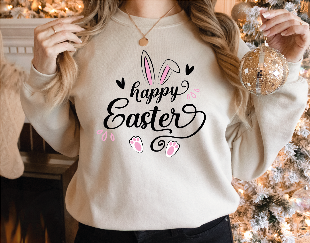Happy Easter Sweatshirt, Happy Easter Bunnies Hoodie, Women Easter Sweater