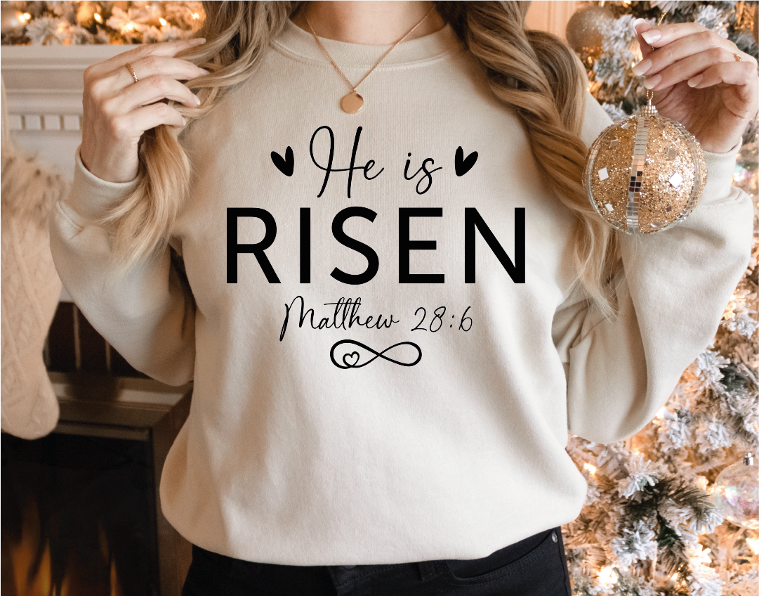 He Is Risen Shirt, He Is Risen Sweatshirt, Christian Sweater, Easter Gift for Adults, Easter Gifts, Jesus Hoodie