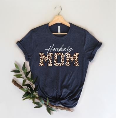 Hockey Mom Leopard Print Shirt, Hockey Gifts For Women
