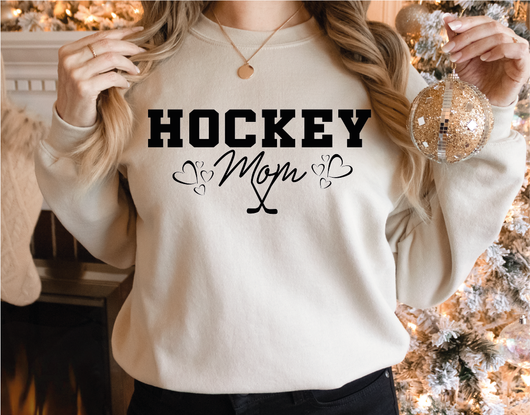 Hockey Mom Sweatshirt, Game Day Hockey Hoodie, Hockey Mom Crew Neck, Sport Mom Sweatshirt, Team Mom Gift