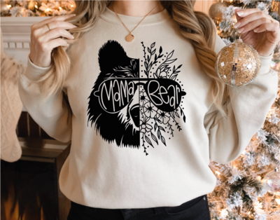 Mama Bear Sweatshirt, Mothers Day Gift, Animal Lover Mom Sweater, Cute Mama Hoodie, Gift For Mother, Floral Mama Bear Shirt