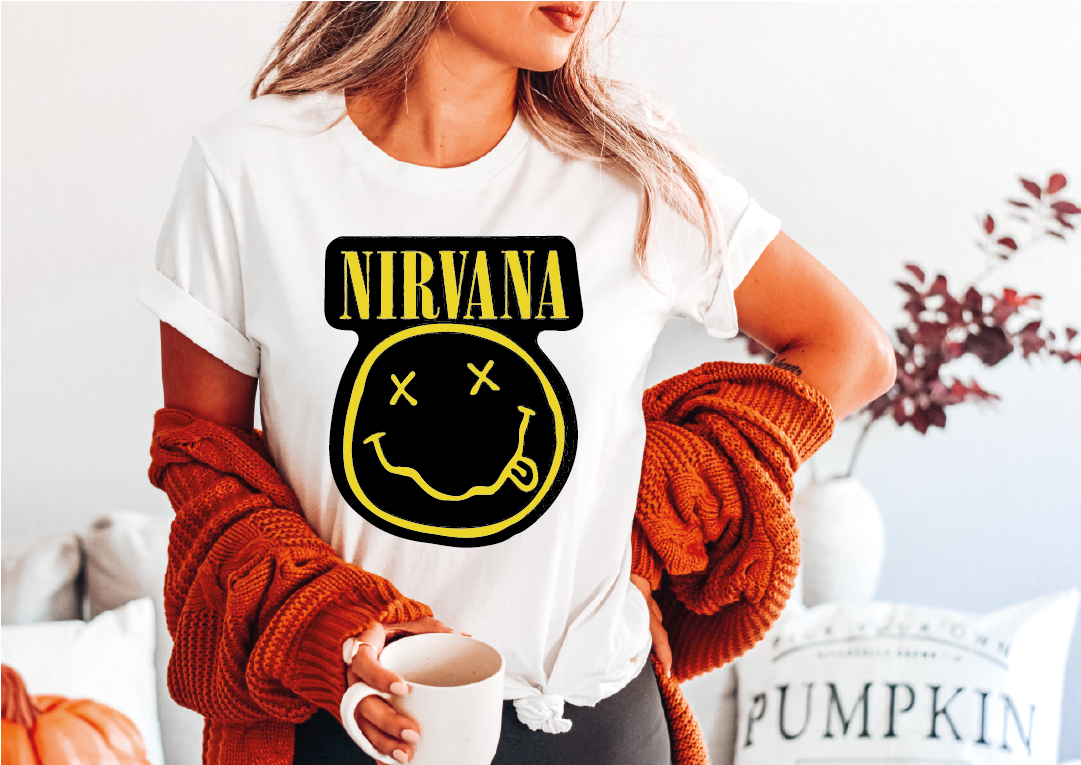 Nirvana Shirt, Smile Face Tshirt, Happy Face Shirt, Unisex Adult, Youth Toddler Tee