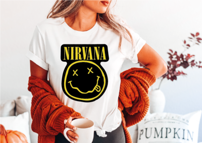 Nirvana Shirt, Smile Face Tshirt, Happy Face Shirt, Unisex Adult, Youth Toddler Tee