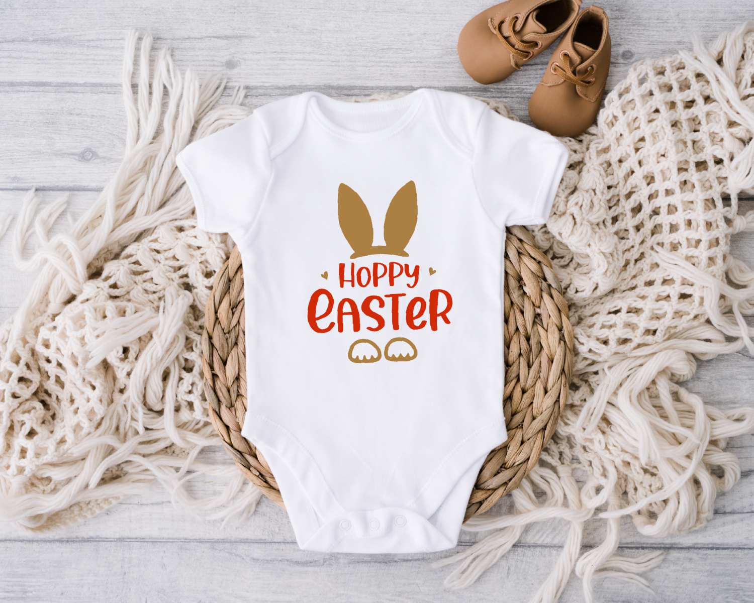 Happy Easter Bunny Onesie, Hoppy Easter Bunny Baby Bodysuit, Easter Day Toddler Shirt