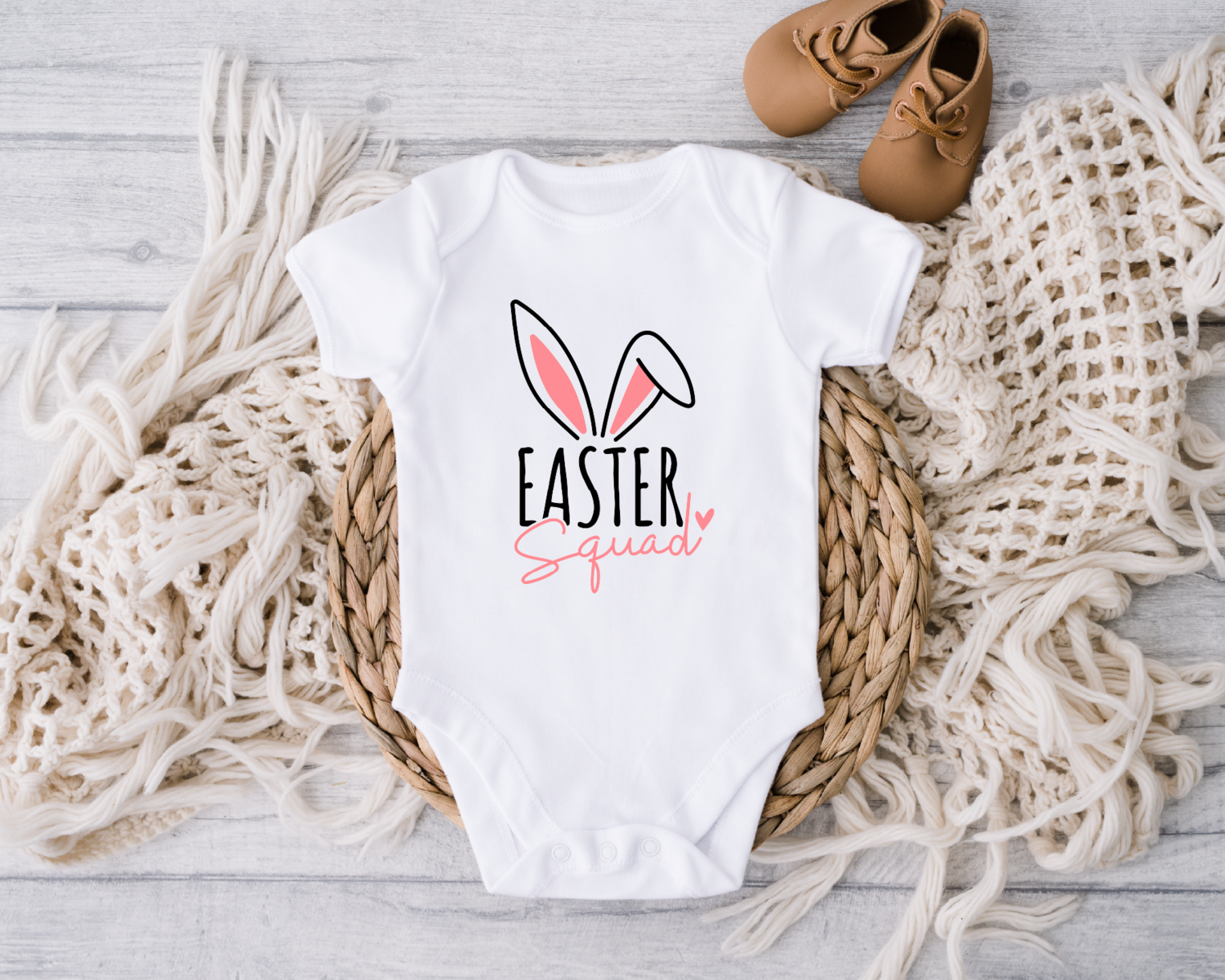 Easter Squad Onesie, Hoppy Easter Bunny Baby Bodysuit, Easter Day Toddler Shirt