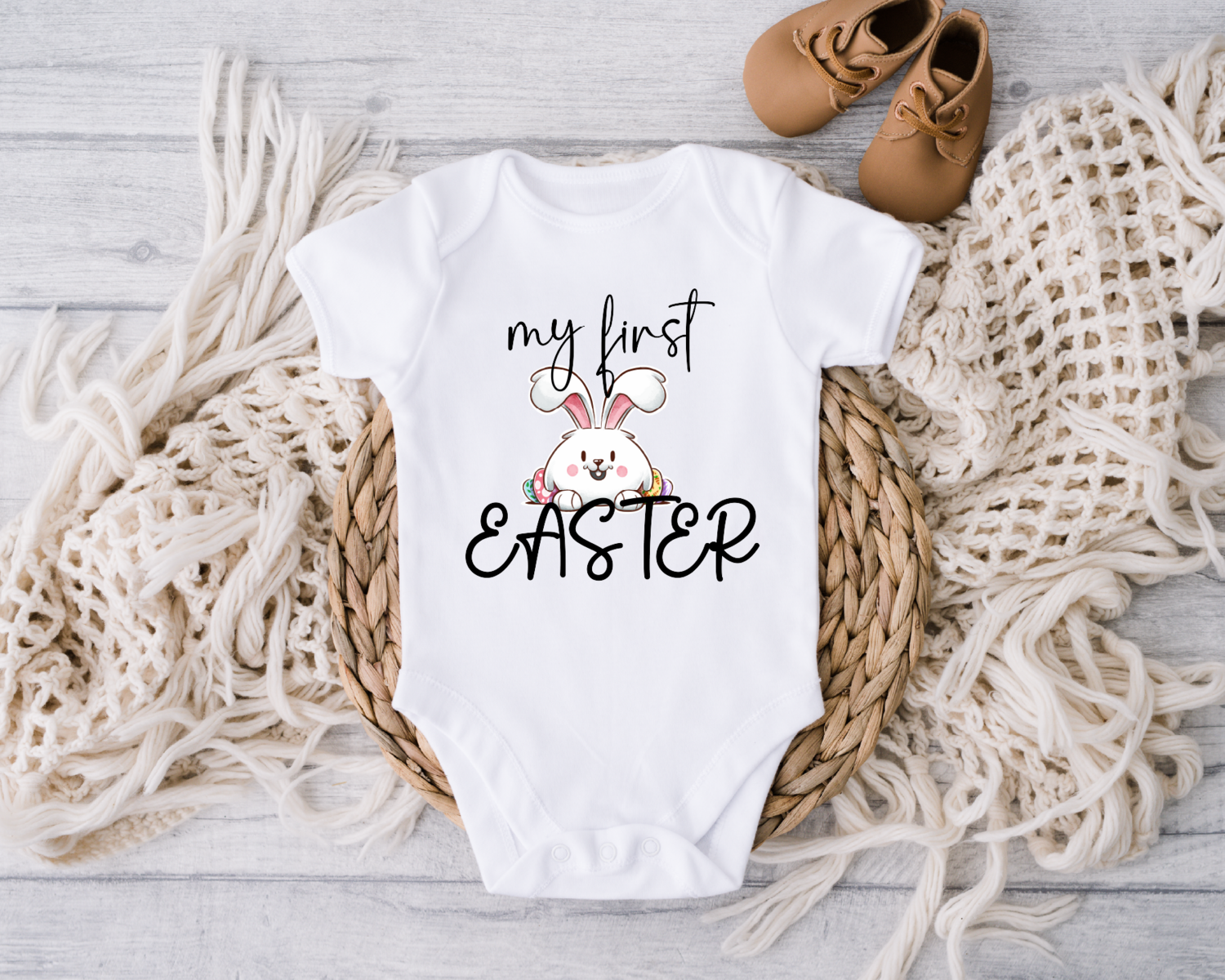 My First Easter Day Onesie, Cute Bunny Bodysuit, Happy Easter Onesie, Easter Day Toddler Shirt
