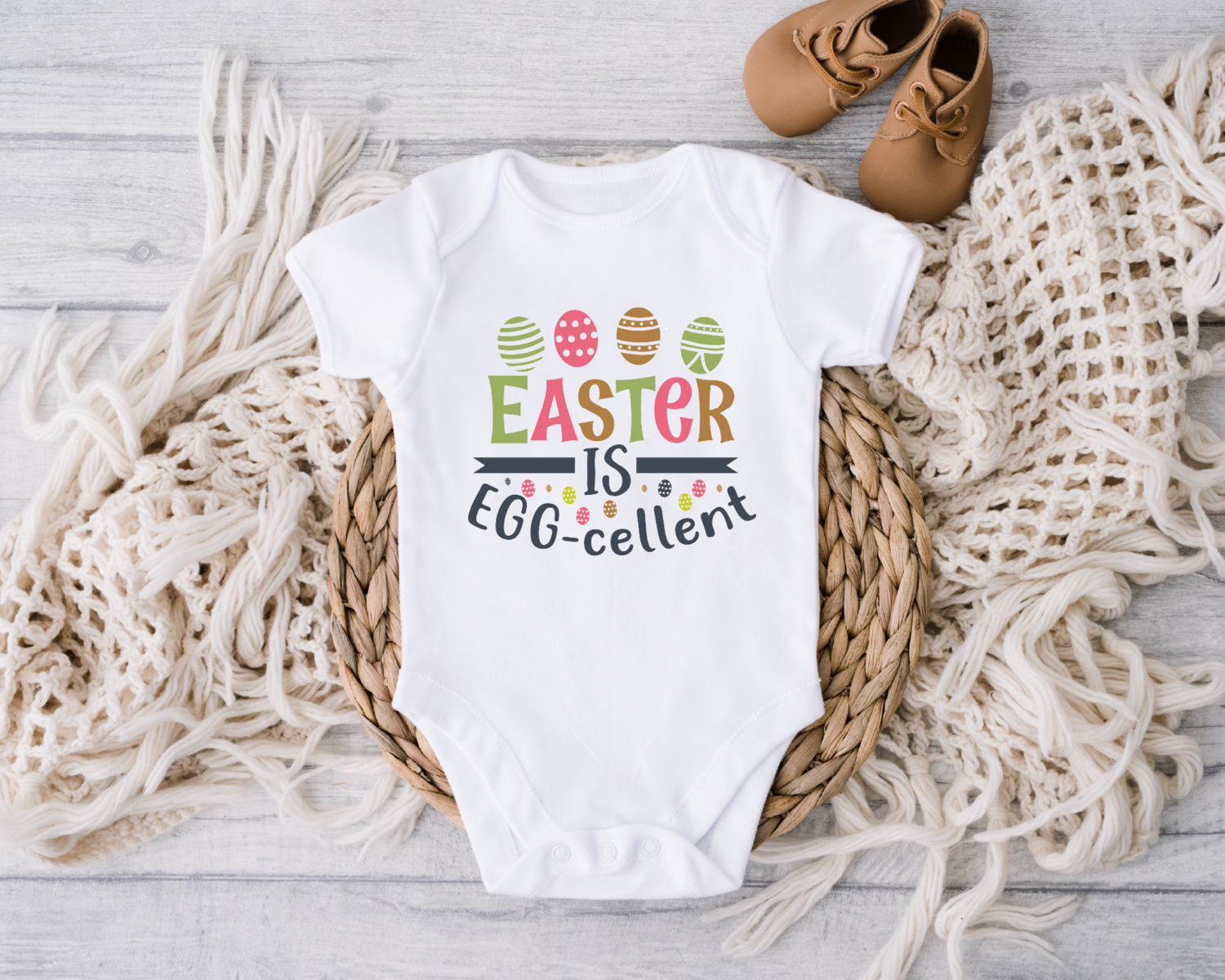 Easter is Egg-cellent Onesie, Cute Easter Egg Baby Bodysuit, Easter Day Toddler Shirt