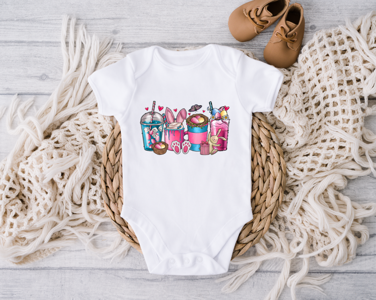 Happy Easter Day Coffee Onesie, Cute Coffee Lover Baby Bodysuit, Easter Day Toddler Shirt