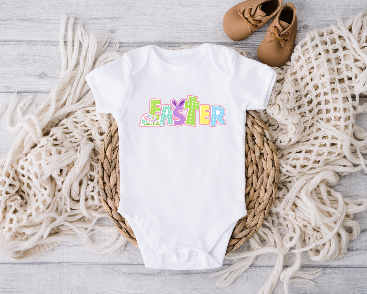 Happy Easter Onesie, Cute Christian Baby Bodysuit, Easter Day Toddler Shirt