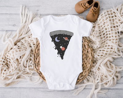 Space Pizza Slice Onesie, Pizza Lover Toddler Shirt, Space Baby Bodysuits
