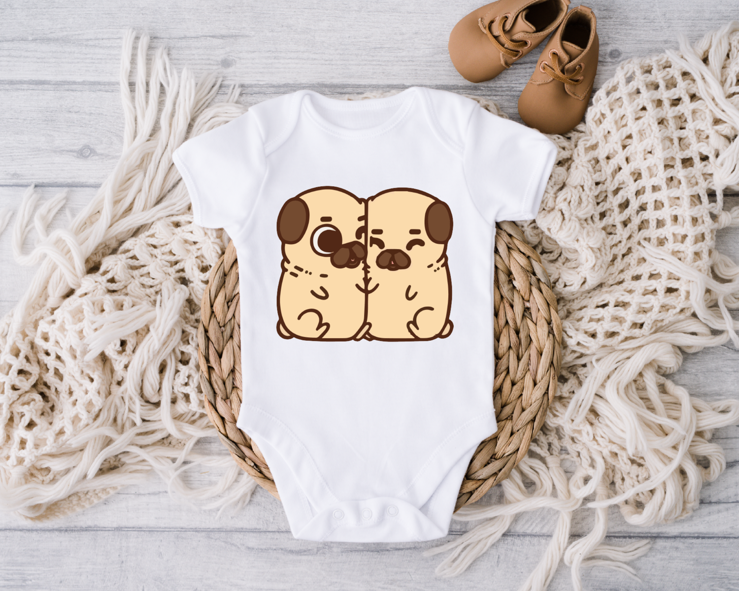 Cute Dog Lover Onesie, Pug Kids Toddler Shirt, Animal Lover Baby Bodysuits