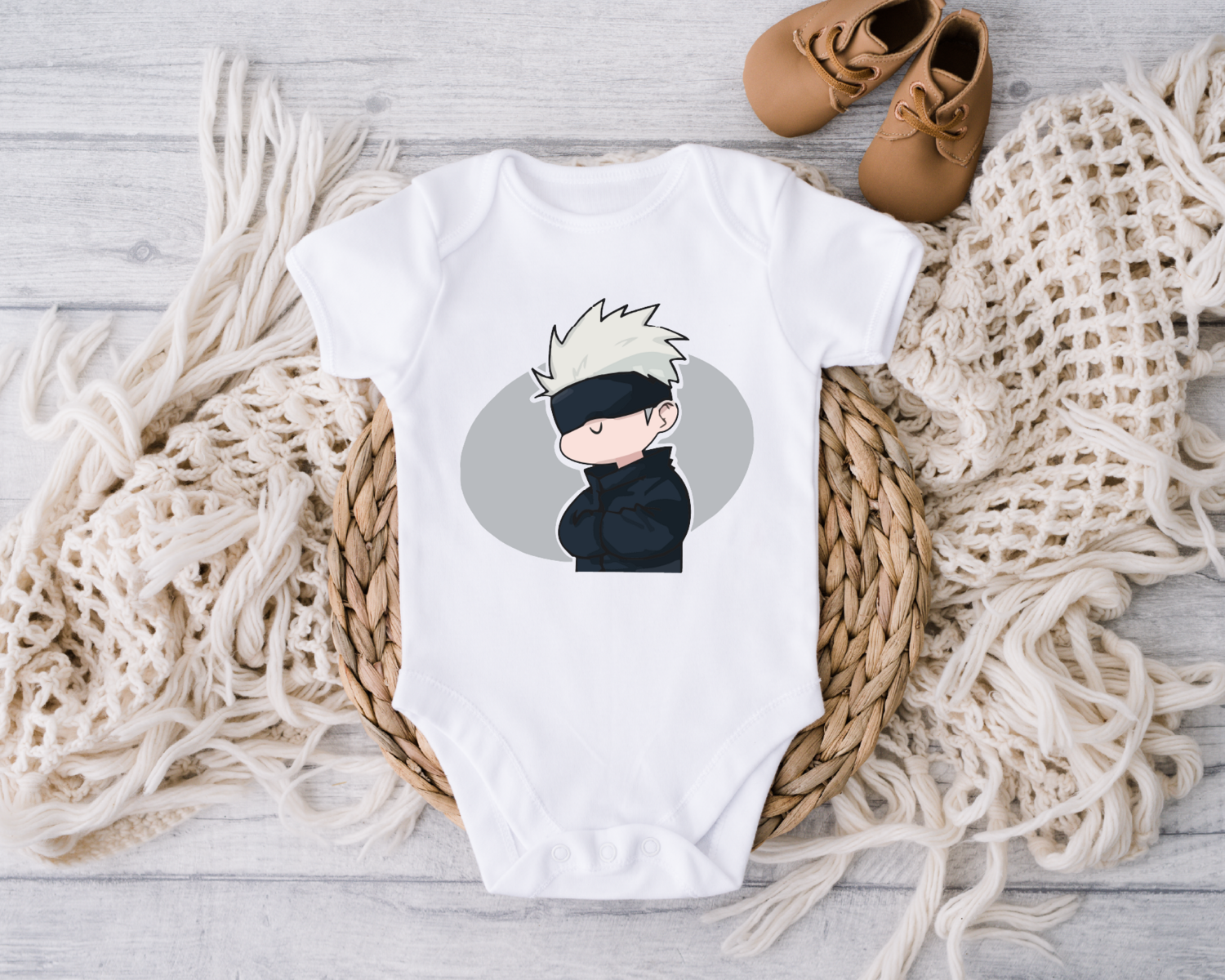 Anime Toddler Shirt,JJK Baby Onesie, Cute Baby Bodysuit, Anime Baby Onesie