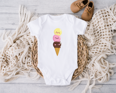 Ice Cream Baby Onesie, Cute Bodysuit