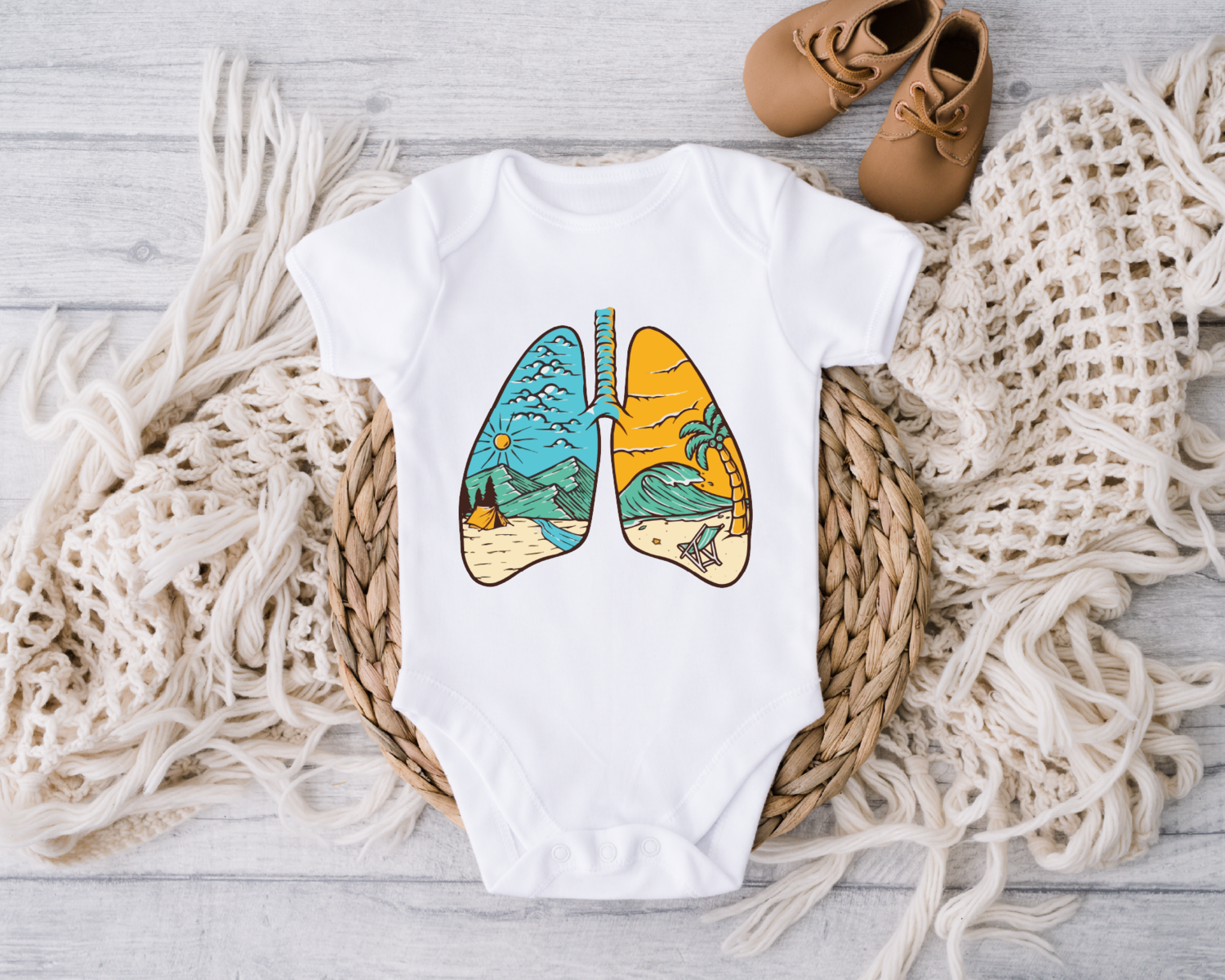 Clean Lungs Onesie, Vacation Toddler Shirt, Camping Baby Bodysuits