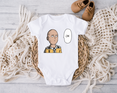 Anime Toddler Shirt,One Punch Baby Onesie, Cute Baby Bodysuit, Anime Baby Onesie
