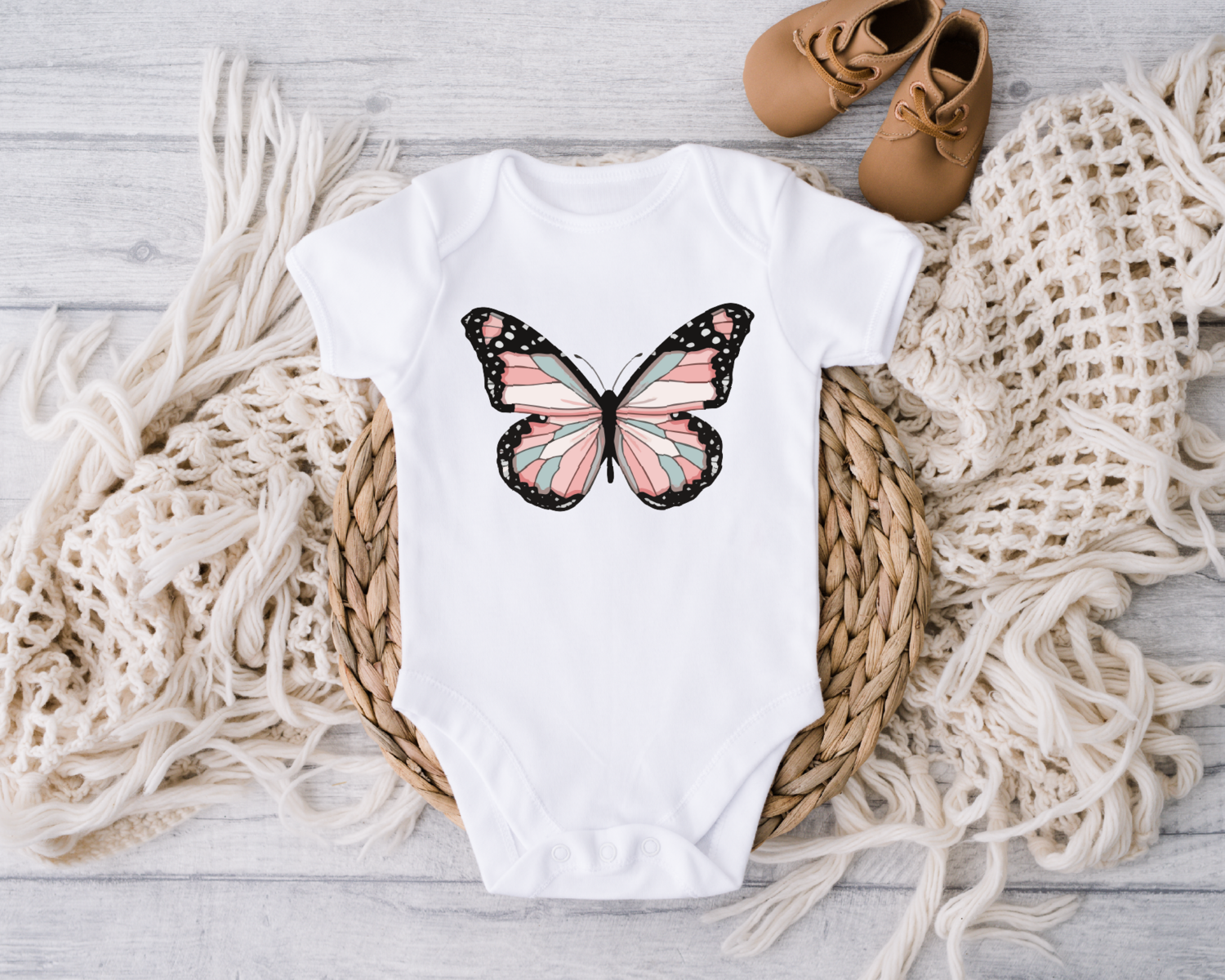 Cute Butterfly Baby Onesie, Butterfly Baby Clothes, Funny Animal Onesie, Butterfly Bodysuit