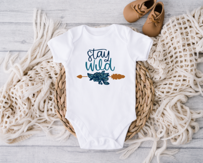 Stay Wild Toddler Shirt, Western Kids Onesie, Wild West Baby Bodysuits