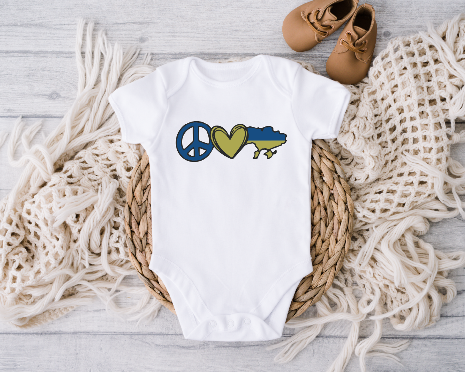 Peace Love Ukraine Onesie, Peace Lover Toddler Shirt, Ukraine Baby Bodysuits