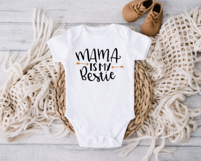 Mama Is My Bestie Baby Bodysuit, Mother&#39;s Girl Onesie, Mother&#39;s Day Toddler Shirt