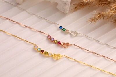 Family Birthstone Necklace, Dainty Brithstone Necklace, Dainty Necklace, Family Gift, 21st Birthday Gift For Her, Gift for Mothers