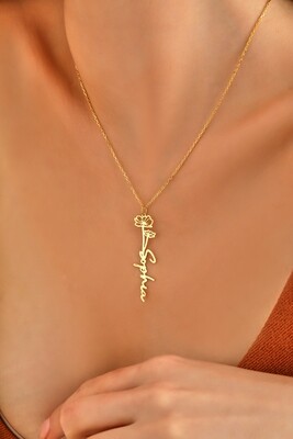 Flower Month Name Necklace. Name Necklace with Birthday Flower, Floral name necklace Personalized Birth Flower Necklace