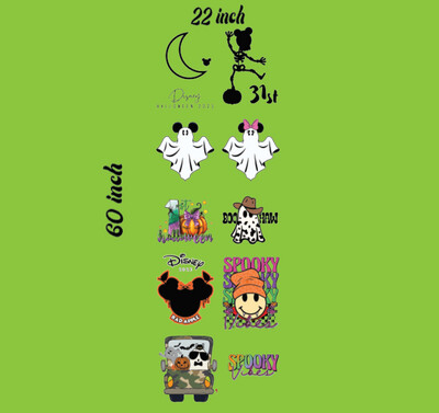 Ready to Press DTF Transfers Halloween Mix Designs