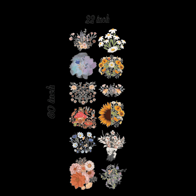 Ready to Press DTF Transfers Flowers Bundle