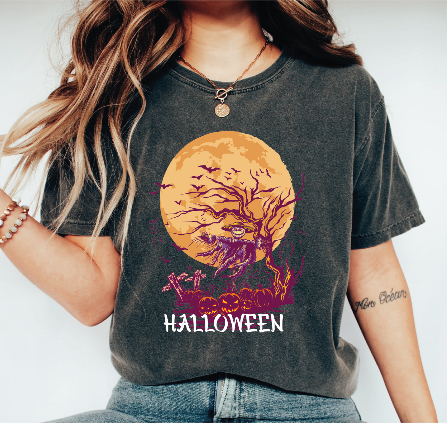 Interesting Moon Halloween Design Tshirt