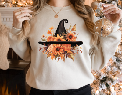 Fall Witch Hat Sweatshirt, Halloween Witch Hat Shirt,