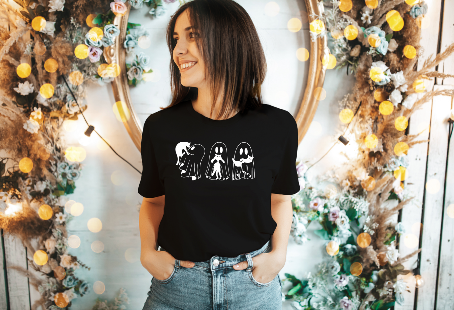 Ghost and Cat Shirt,