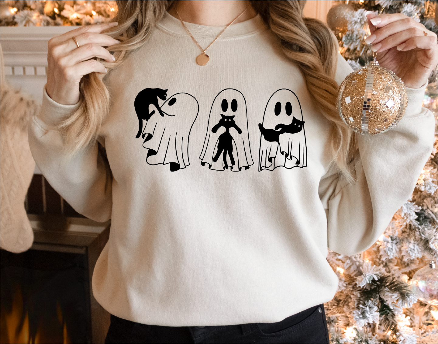 Ghost and Cat Sweatshirt,