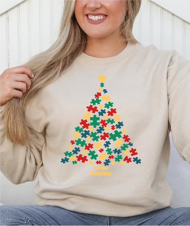 Autism Christmas Tree Sweatshirt