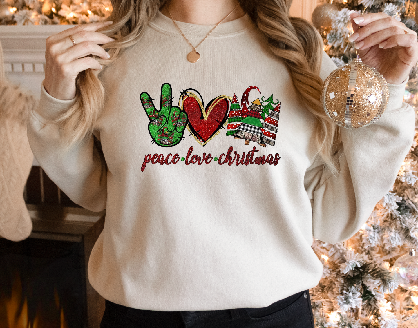 Love Peace Christnas Sweatshirt