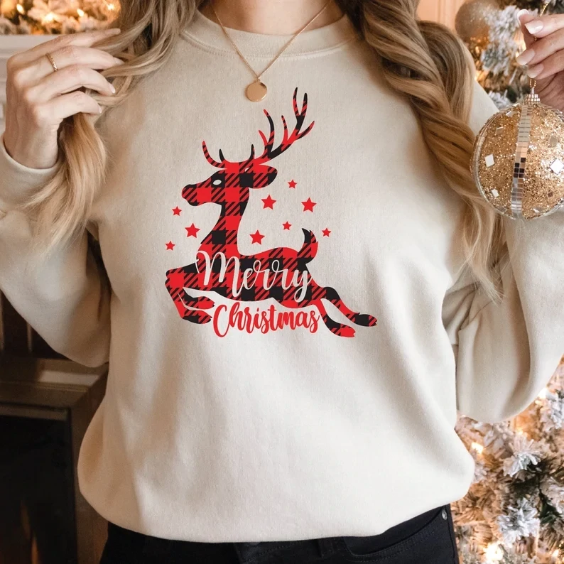 Merry Christmas Sweatshirt, Christmas Sweater, Christmas Gift For Woman&#39;s, Christmas Youth Hoodie, Christmas Deer Sweatshirt