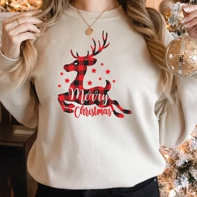 Merry Christmas Sweatshirt, Christmas Sweater, Christmas Gift For Woman&#39;s, Christmas Youth Hoodie, Christmas Deer Sweatshirt