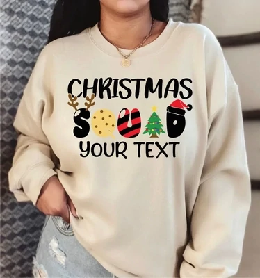 Custom Christmas Squad Family Sweatshirt, Custom Family Sweatshirt