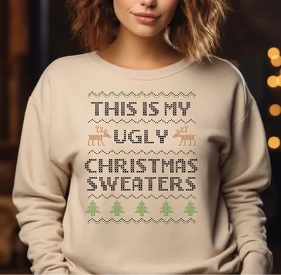 This Is My Ugly Christmas Sweater Comfort Colors Sweatshirt, Ugly Christmas Sweatshirt, Ugly Christmas Family Sweatshirt