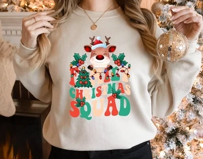 Retro Christmas Family Sweatshirt , Family Christmas Squad Hoodie, Cute Christmas Sweatshirt, Christmas Party Sweater