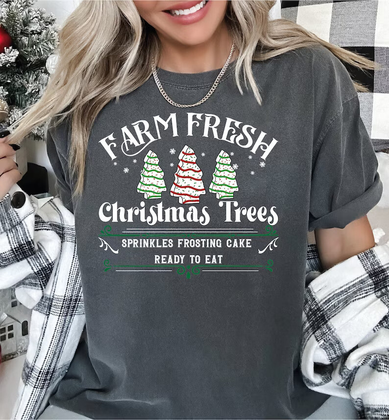 Christmas T Shirt Comfort Colors Farm Fresh Christmas Trees