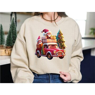 Christmas Gnomies Lighting Truck Hoodie, Gnomes Truck Tee, Cute Gnomes