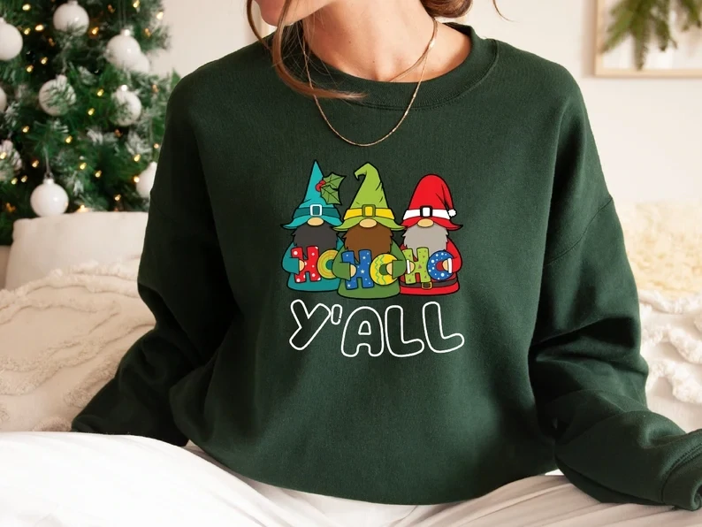 Christmas Gnomes Sweatshirt, Merry Christmas Sweater, Ho Ho Ho Sweater,  Cute Gnomes Sweatshirt