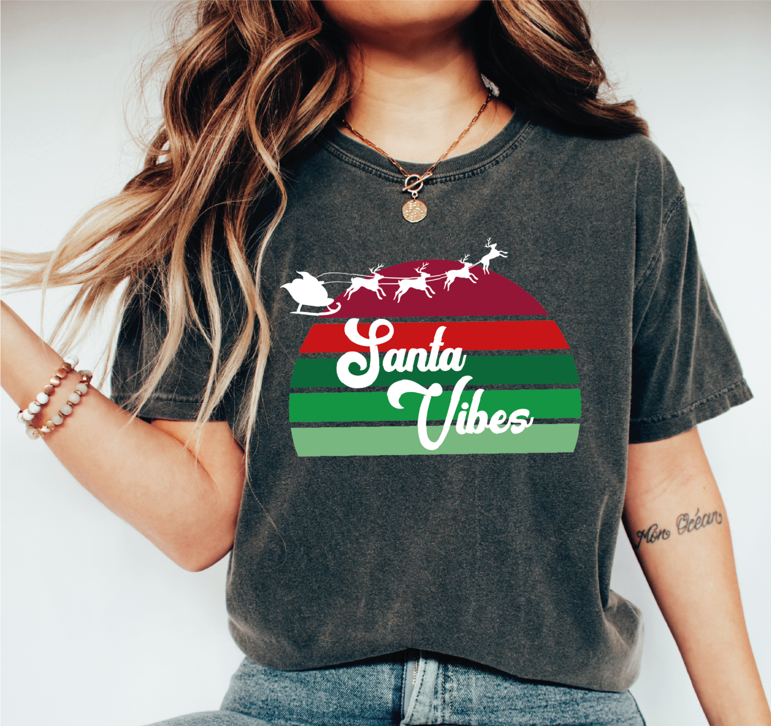 Santa Vibes Christmas Comfort Colors Shirt