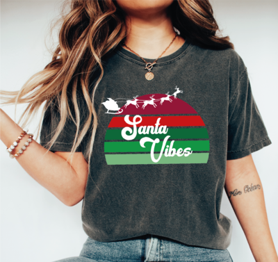 Santa Vibes Christmas Comfort Colors Shirt