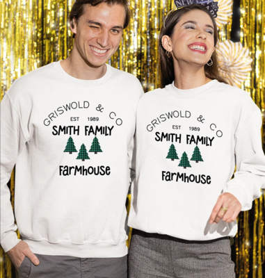 Personalized Christmas Griswold&#39;s Family Farm House Sweatshirt