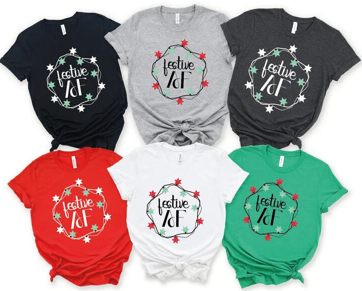 Unisex Festive AF Design Christmas Shirt