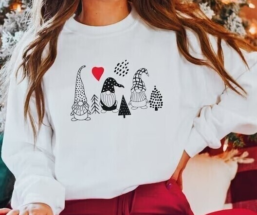 Gnome Sweatshirt Tree Design Christmas